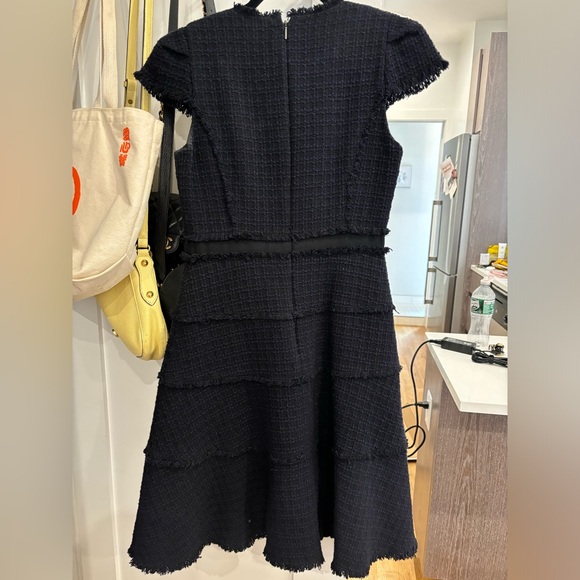 Rebecca Taylor Tweed Dress Navy/Black Size 2 - Picture 5 of 6